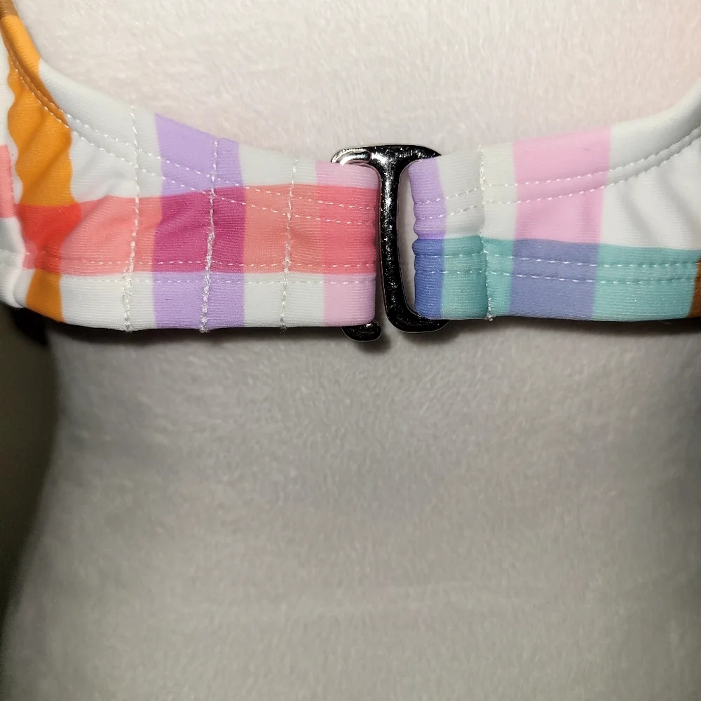 NWT! Kona Sol Bikini Checkered Top, Size XL (16)